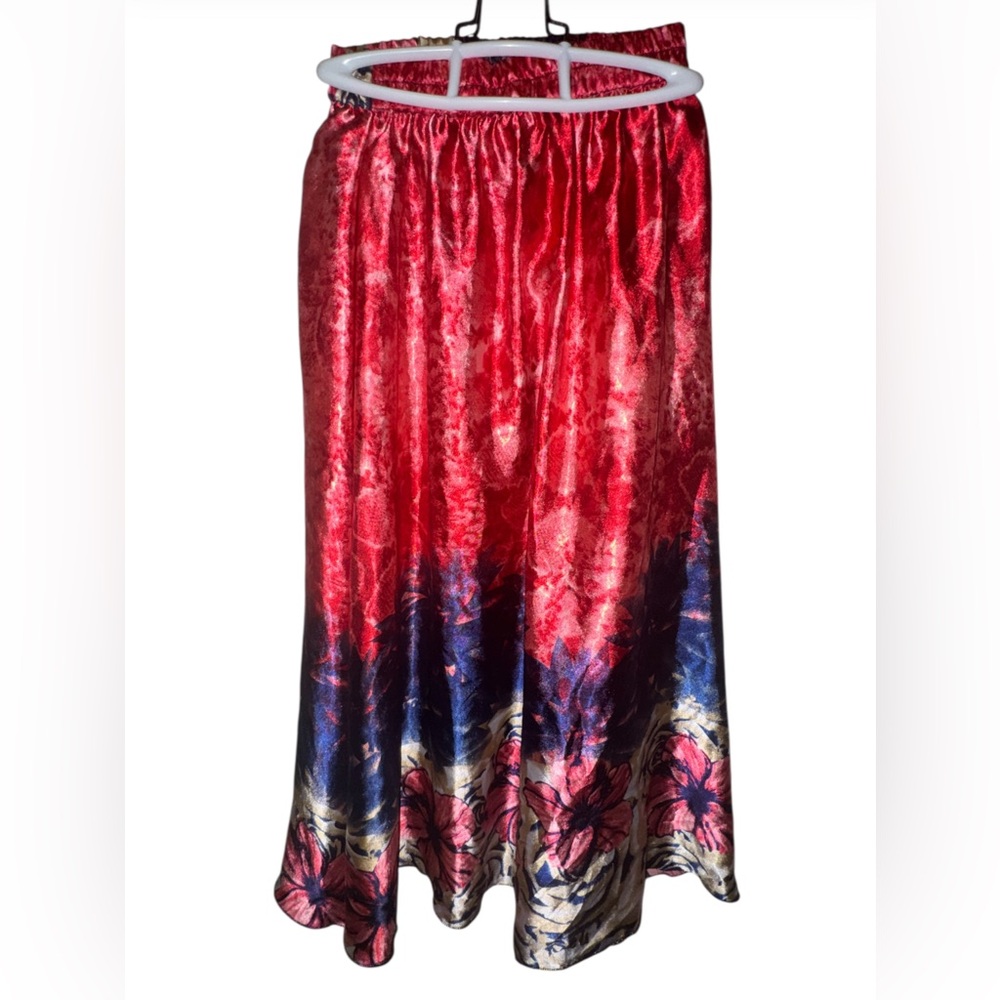 Topsee Tie-Dye Floral Lined Maxi Skirt